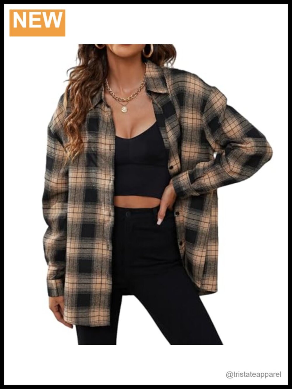 Women's Cotton Long Sleeve Plaid Flannel Button Down Shirt | Casual Brushed